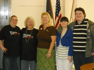 Pictured from left to right:  Brittany George; Volunteer, Kathy Puhalla; Children’s Activities, Trisa Hott; Interim Director, Jessica Roberts and Billy Roberts; Volunteers. 