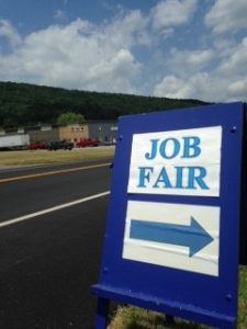 photo Cathys iPhone Job fair sign 225x300 - Local Employers Assist Horizon Goodwill’s Job Seekers
