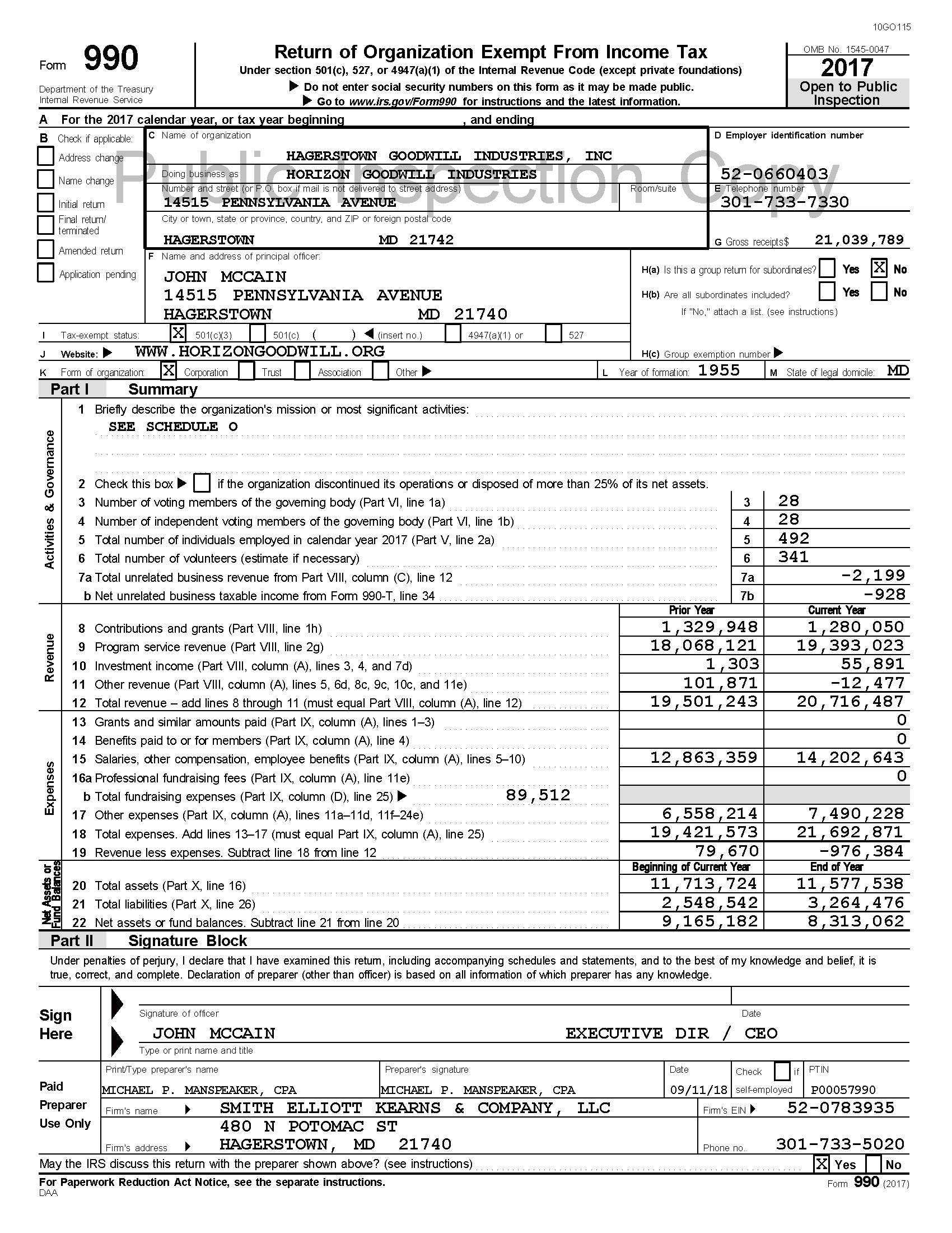 2017 PublicInspectionTaxDocuments HGI Page 01 - Form 990
