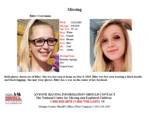 Missing Child Poster Riley Crossman - Horizon Goodwill Industries