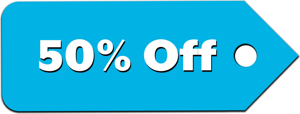blue 50% off